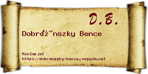 Dobránszky Bence névjegykártya