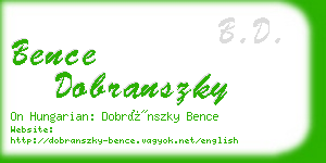 bence dobranszky business card